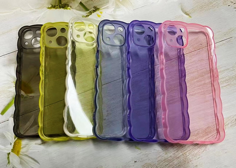 factory direct sell wave sider design clear soft case for iphone